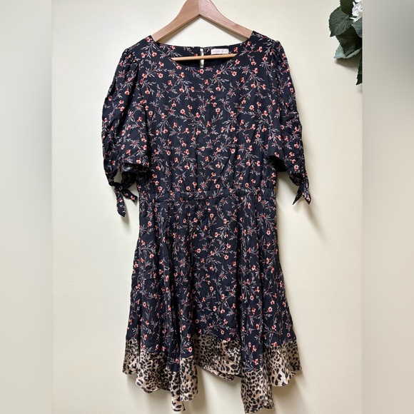 Anthropologie Rebecca Taylor Scarlett Tie-Sleeve Floral Mini Dress - Medium - Picture 7 of 14